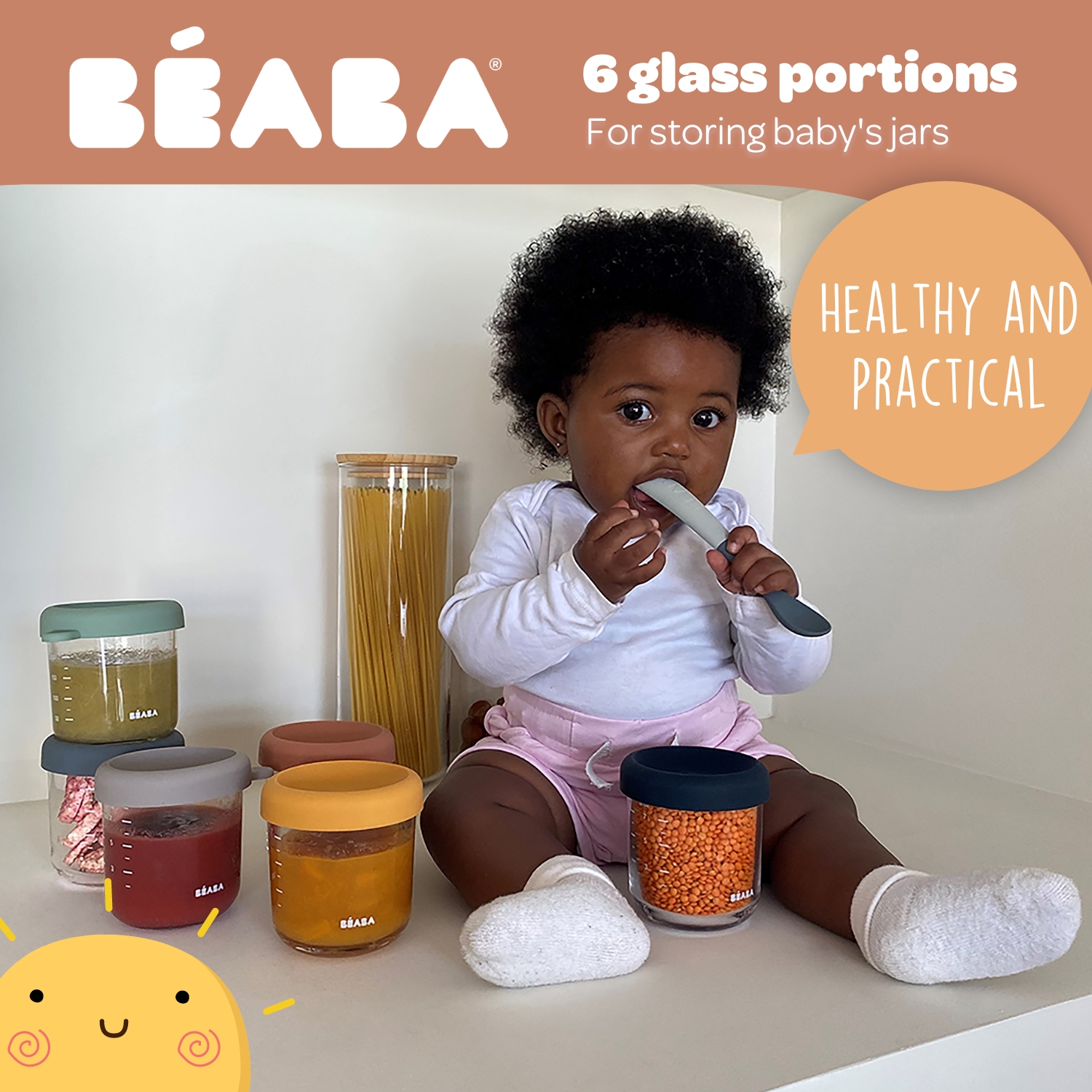 Beaba 250ml Glass & Silicone Containers - 2 Pack