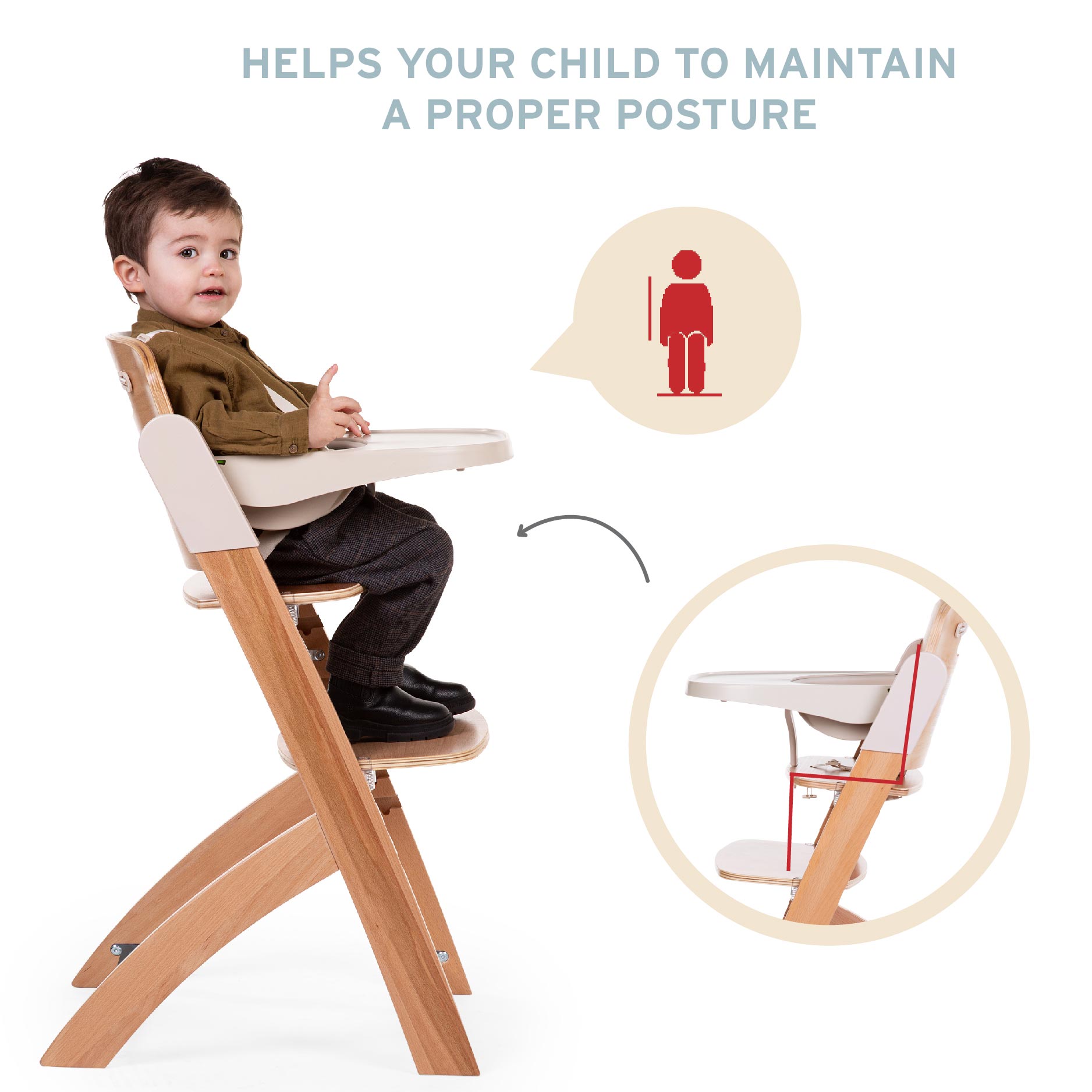 Childhome Evosit High Chair + Feeding Tray