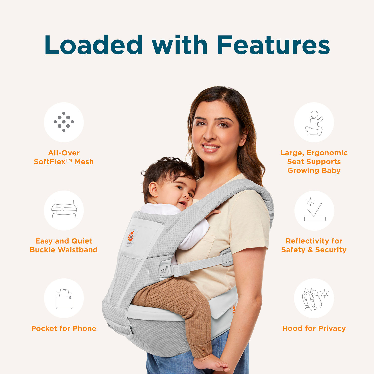 Ergobaby Alta Hip Seat Baby Carrier - SoftFlex™ Mesh