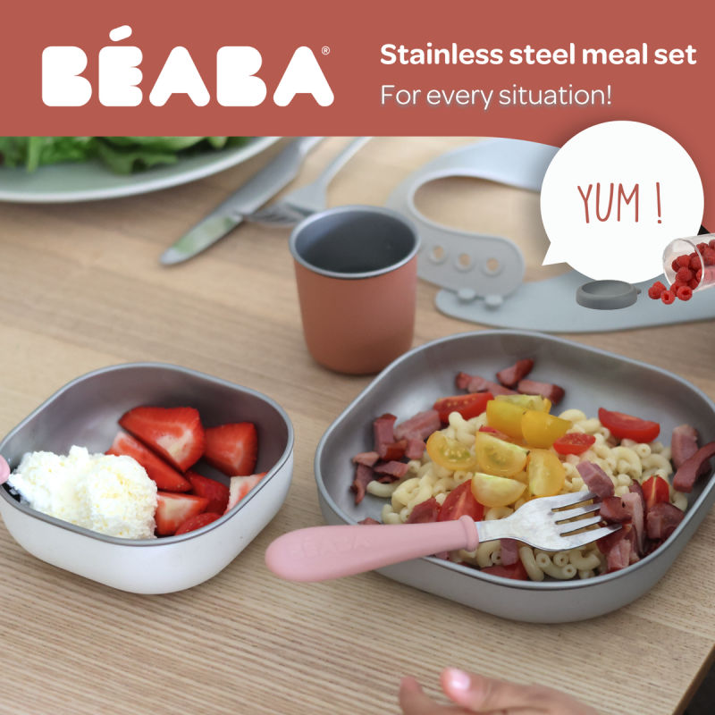 Beaba Stainless Steel Meal Set - Terracotta