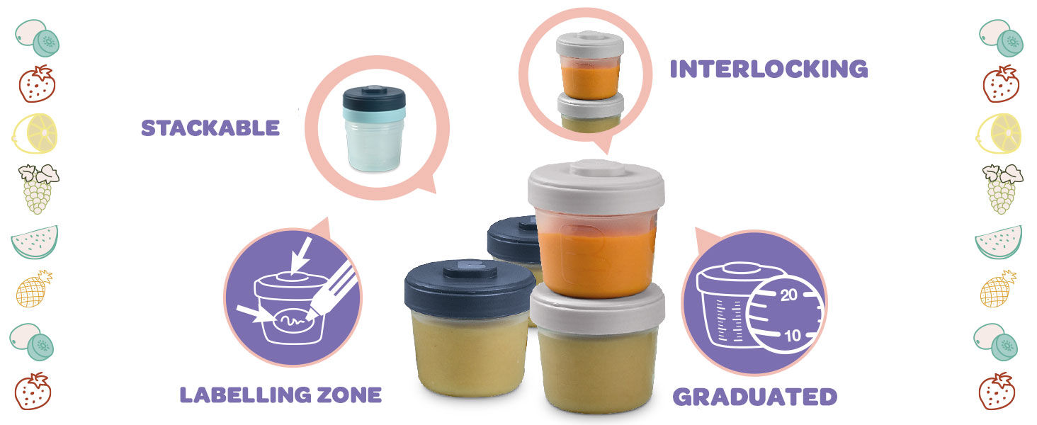 Beaba Pro Food Storage Set - 4 Clip Portions