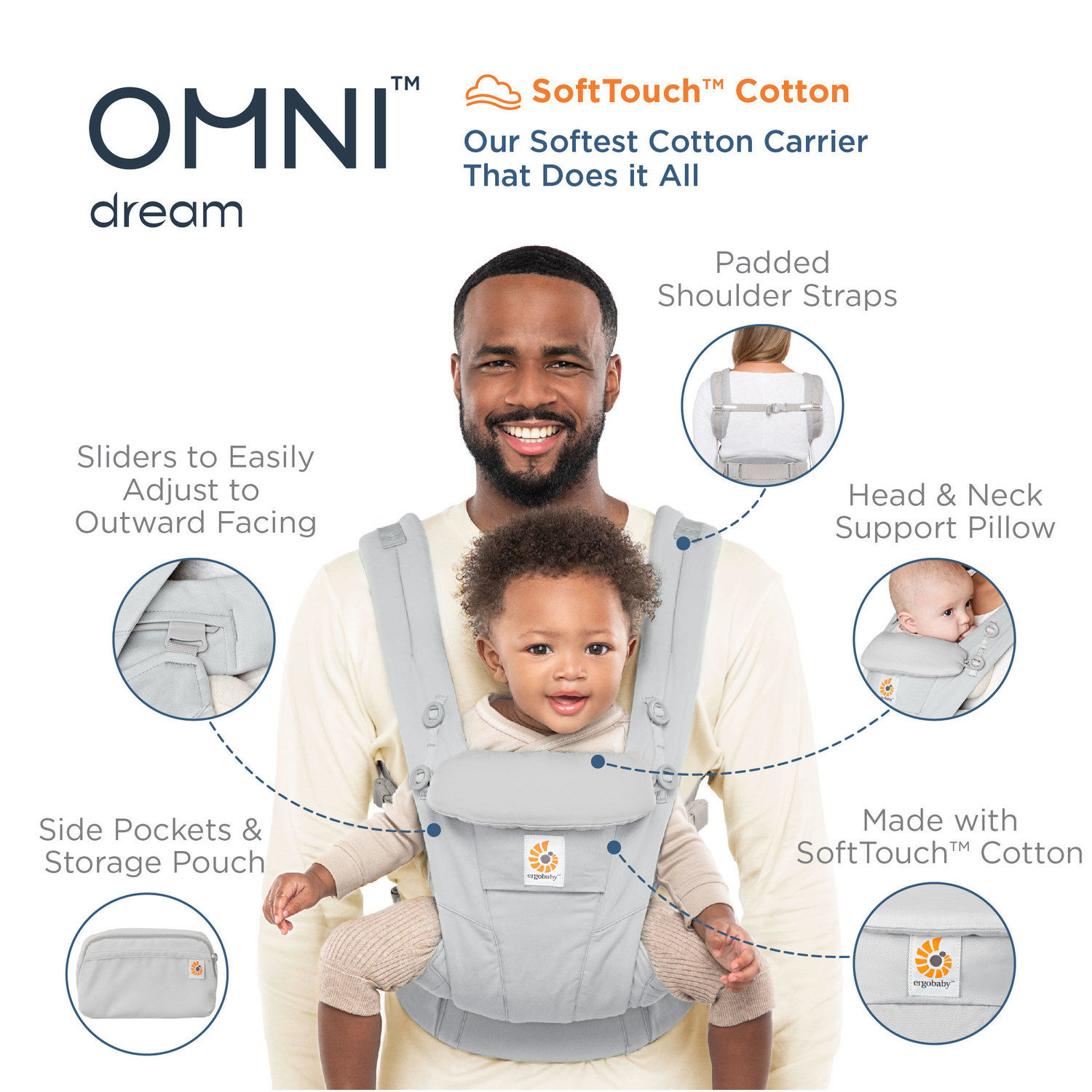 Ergobaby Omni Dream Baby Carrier - Pink Quartz