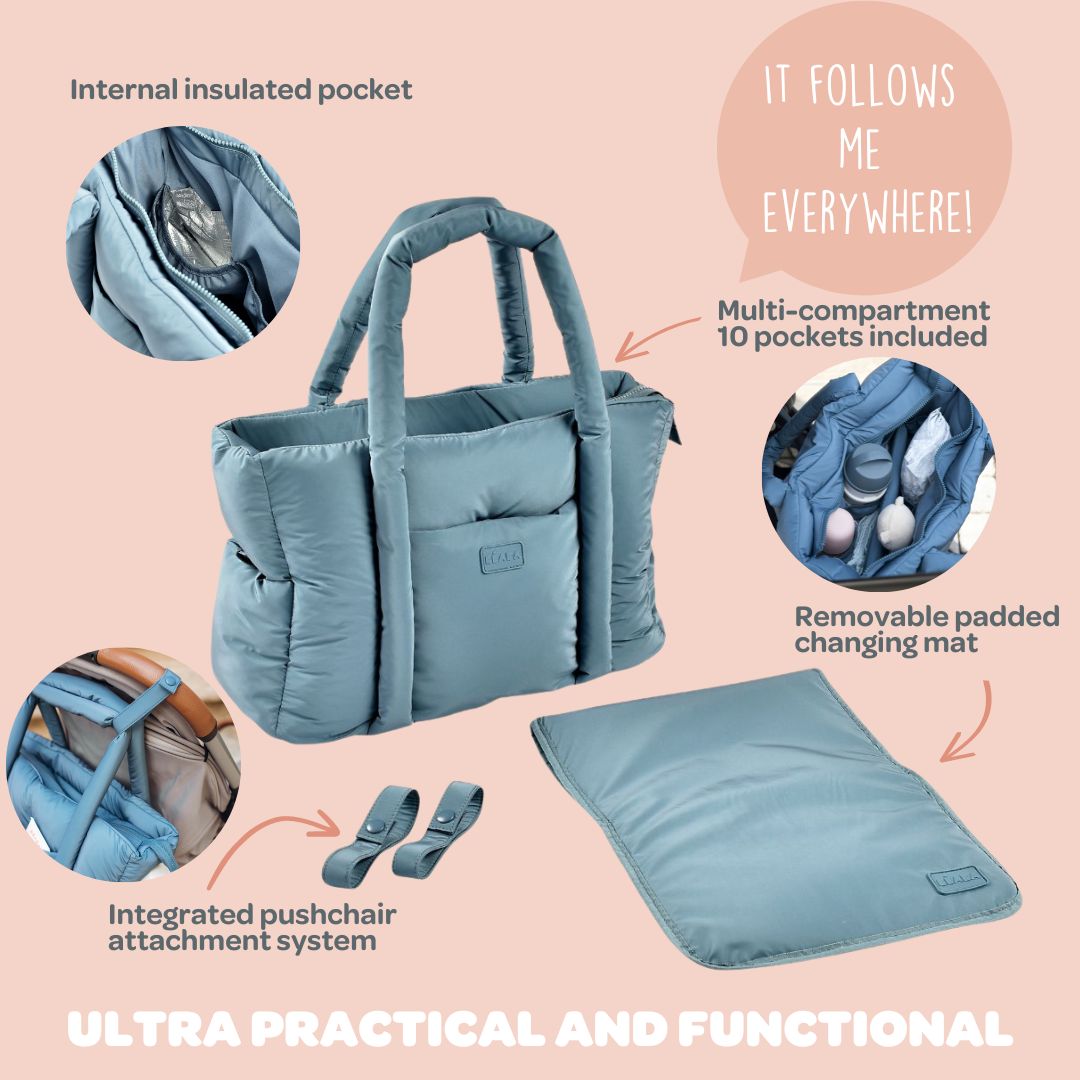Beaba Puffy Paris Changing Bag - Baltic Blue