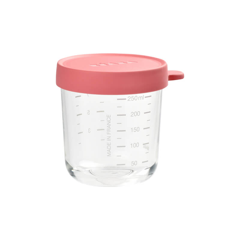 Beaba Glass & Silicone Container 250ml - Old Pink