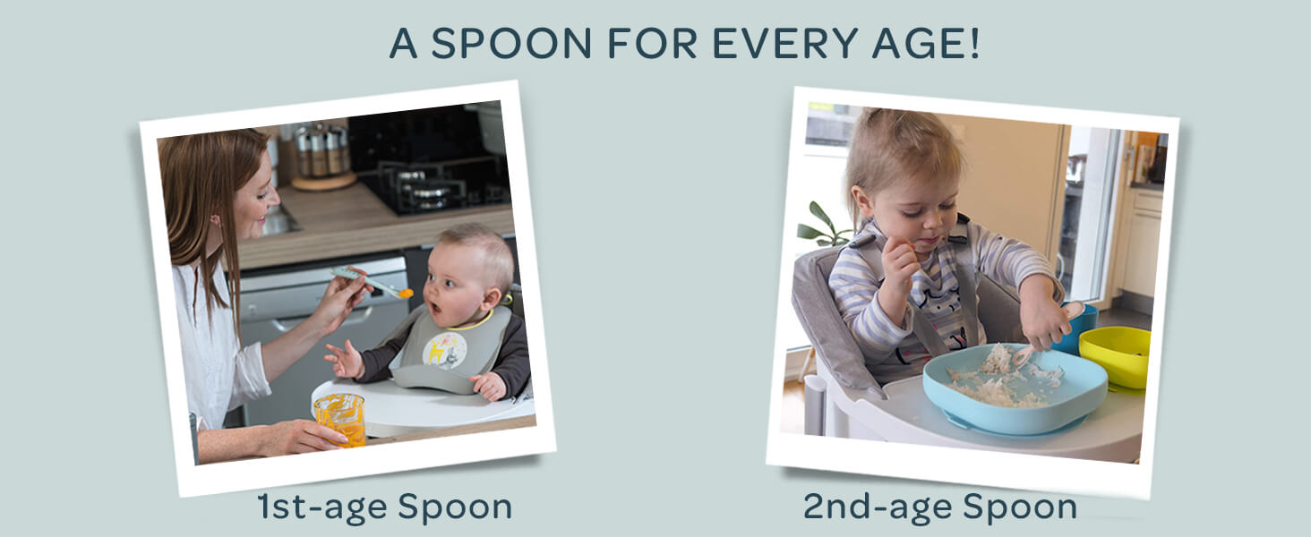 Beaba 1st Stage Silicone Spoons 2 Pack with Case