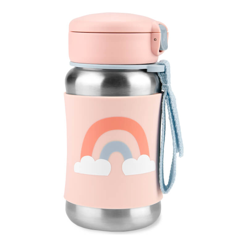 Skip Hop Spark Style Stainless Steel Straw Bottle 350ml - Rainbow
