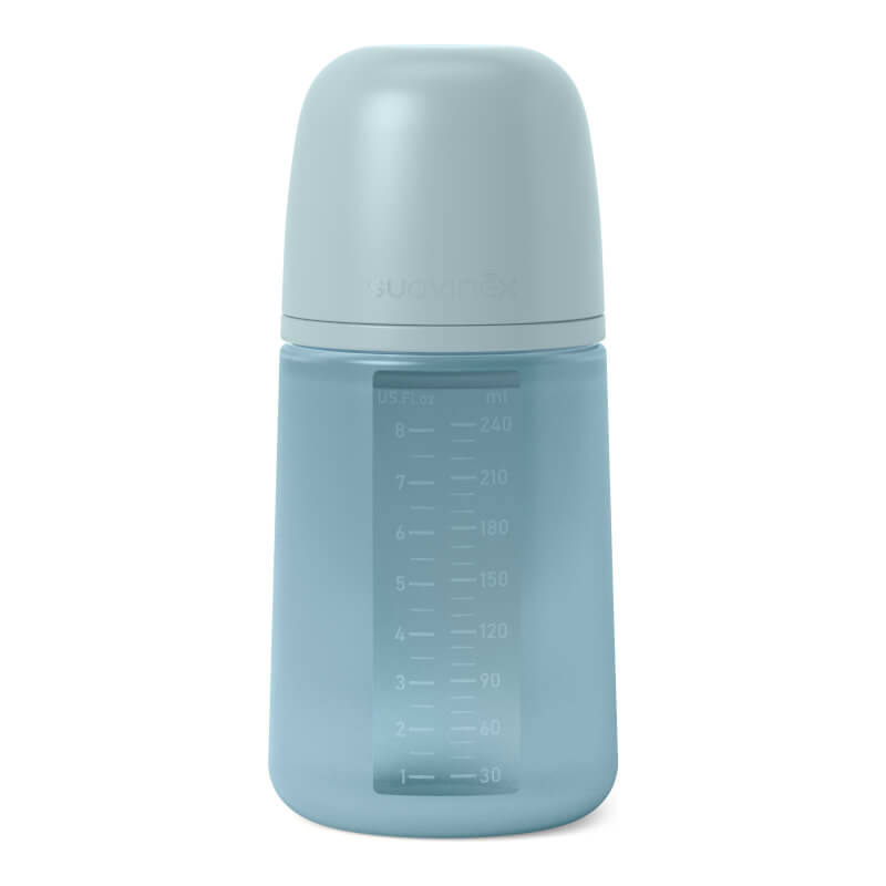 Suavinex 240ml All Silicone Bottle - Blue