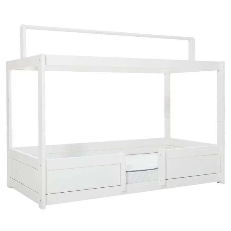 LIFETIME Kidsrooms 4-in-1 House Bed with a Roof For Fabric 90x200cm - White