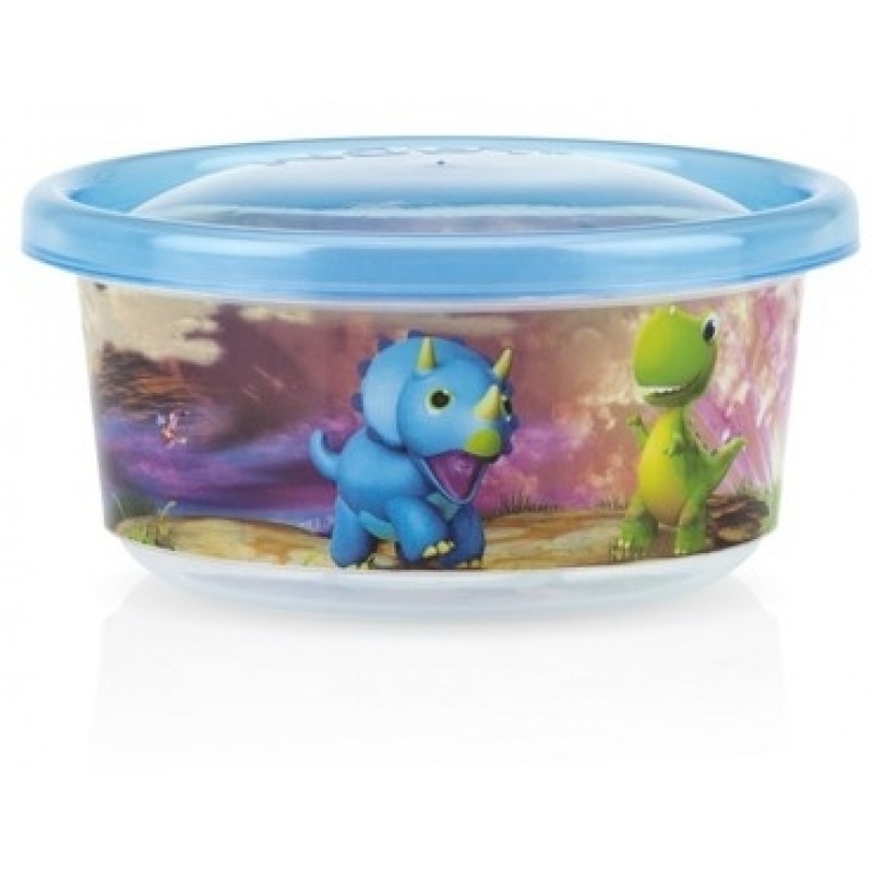 Nuby Wash or Toss Stackable Bowls with Lids (300ml x 6) - Neutral
