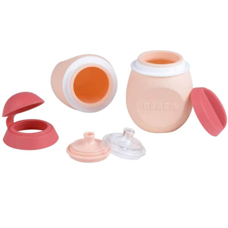 Beaba BabySqueez 2-in-1 & SqueezPortion Set - Pink