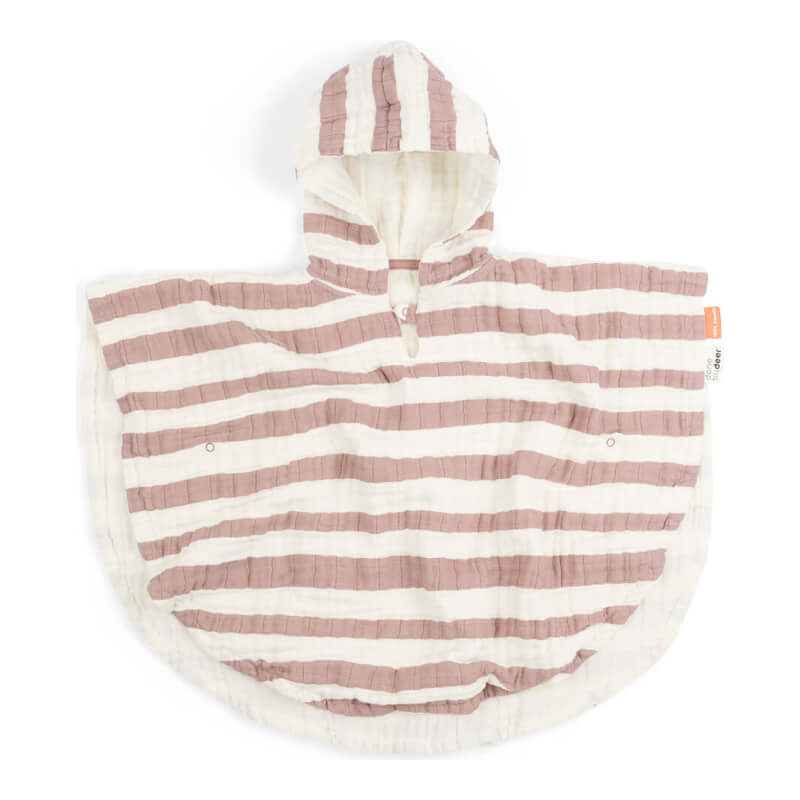 Done by Deer Bath Poncho - Stripes - Powder