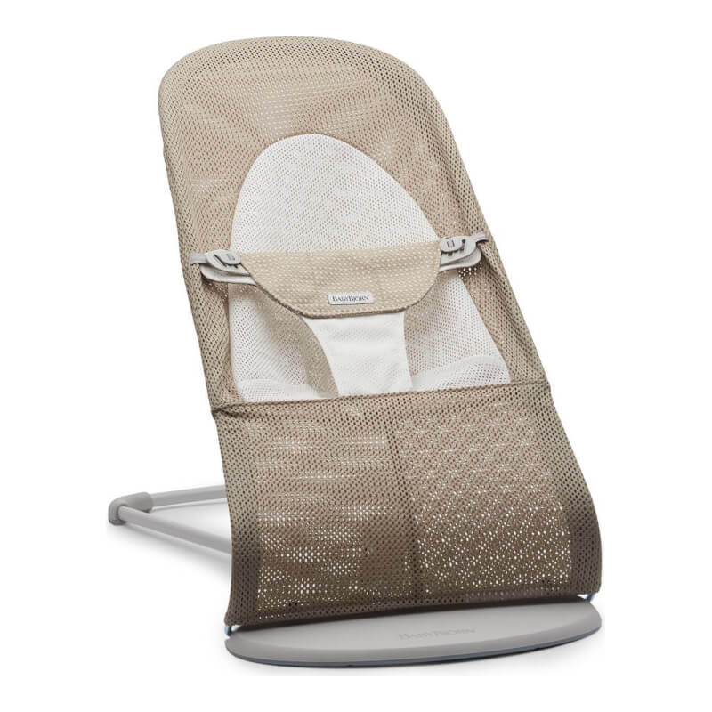 BabyBjorn Bouncer Balance Soft, Mesh - Grey Beige/White, Grey Frame