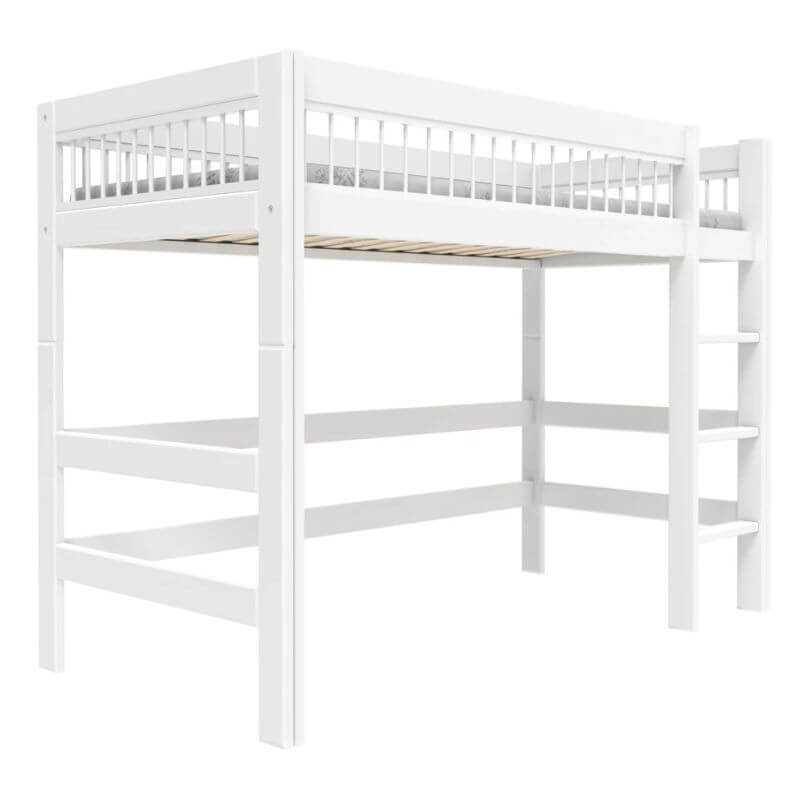 LIFETIME Kidsrooms Breeze Low Loft Bed with Straight Ladder 90x200cm - White