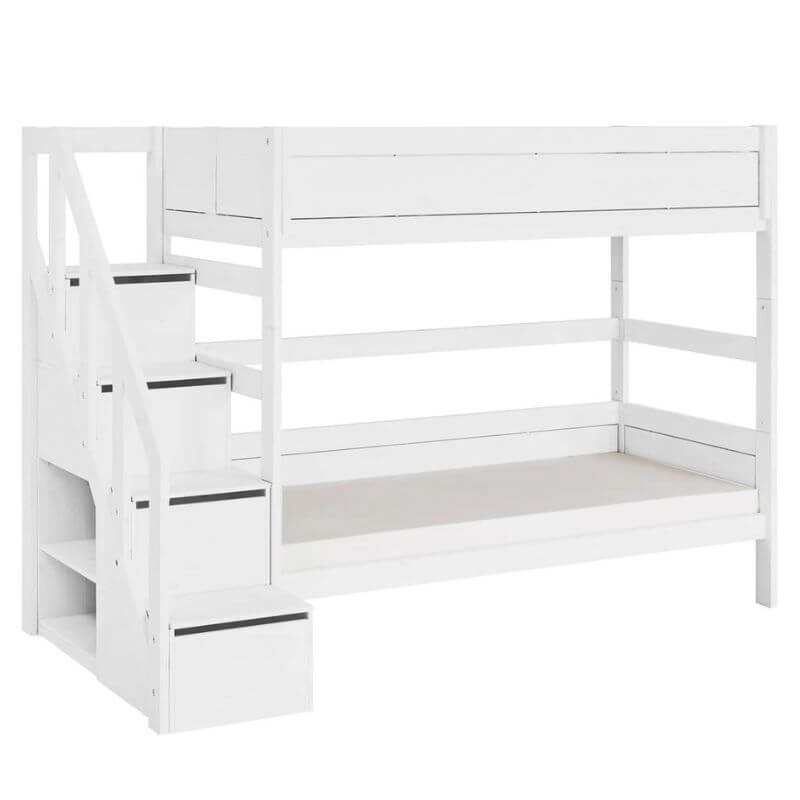 LIFETIME Kidsrooms Bunk Bed with Step Ladder 90x200cm - White
