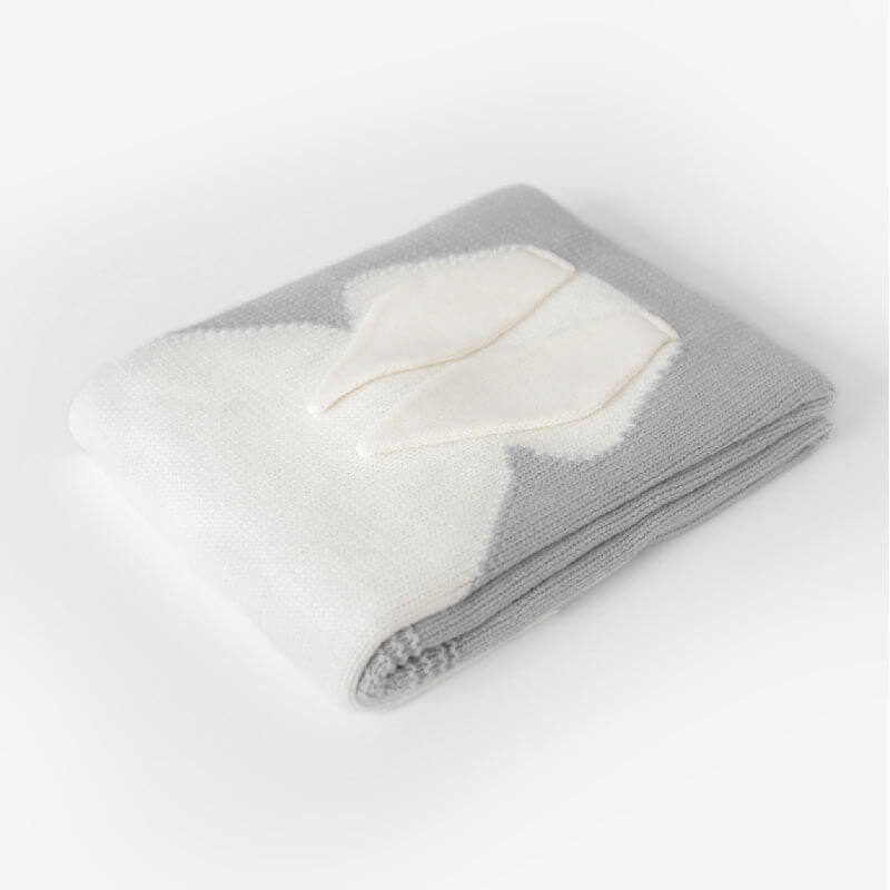 Apero Bunny Blanket - Light Grey - Cotton - 60x120cm
