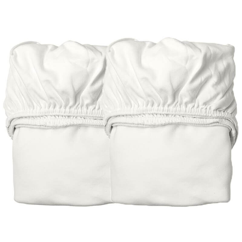 Leander Classic Junior Bed Sheet 140x60cm - Organic, Snow 2-Pack