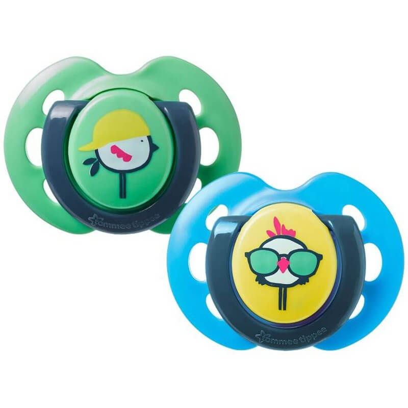 Tommee Tippee Closer to Nature Air Soother 0-6m (Twin Pack) - Green/Blue