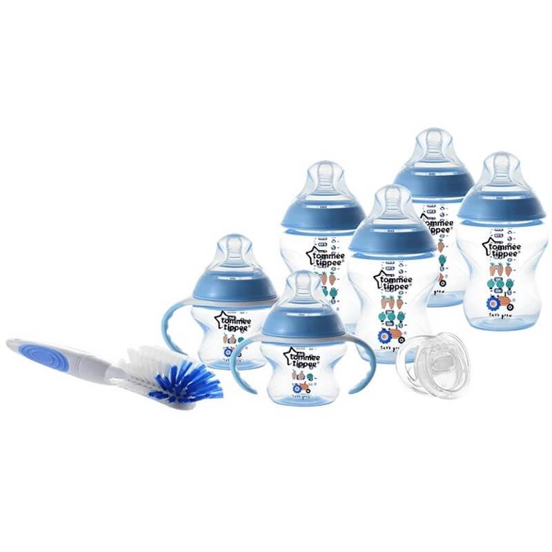 Tommee Tippee Closer to Nature Decorated Bottle Newborn Starter Kit - Blue