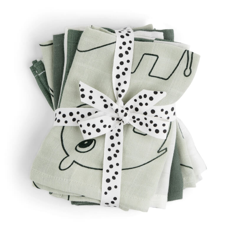 Done by Deer Cloth Wipes 5-pack - Deer Friends - Green