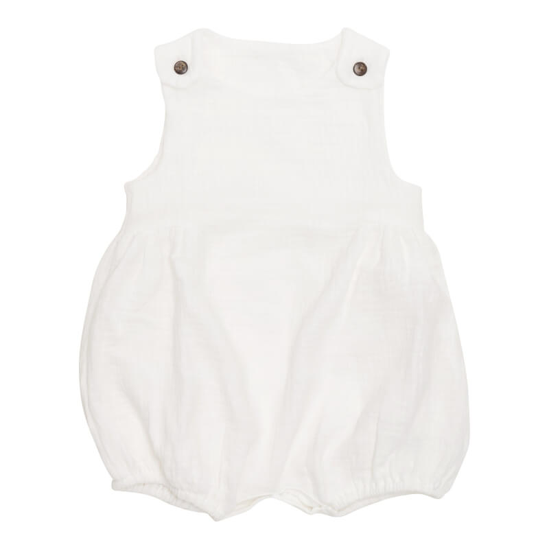 Cotton Pigs Coconut Muslin Bubble Romper - 3-6m