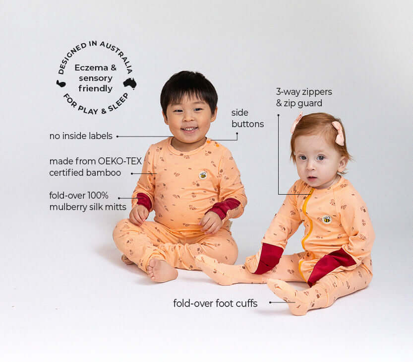 Honey & Stitch Comfort Organic Bamboo Onesies - Grey