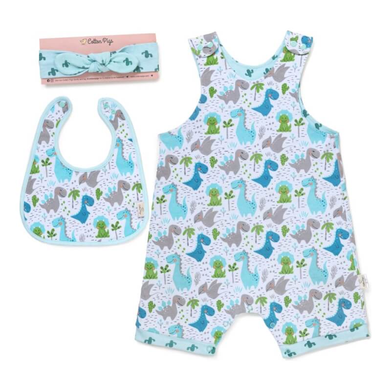 Cotton Pigs Dino and Cactus Gift Set with Headband - 6-12 months