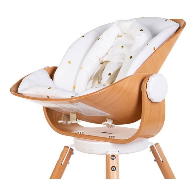 Childhome Evolu Newborn Seat Cushion - Jersey, Gold Dots