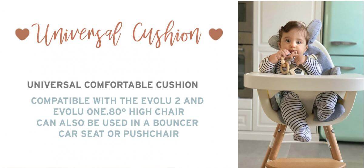 Childhome Evolu Seat Cushion - Neoprene, Light Grey
