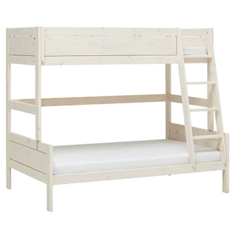 LIFETIME Kidsrooms Family Bunk Bed with Ladder 120x200cm & 90x200cm - Whitewash