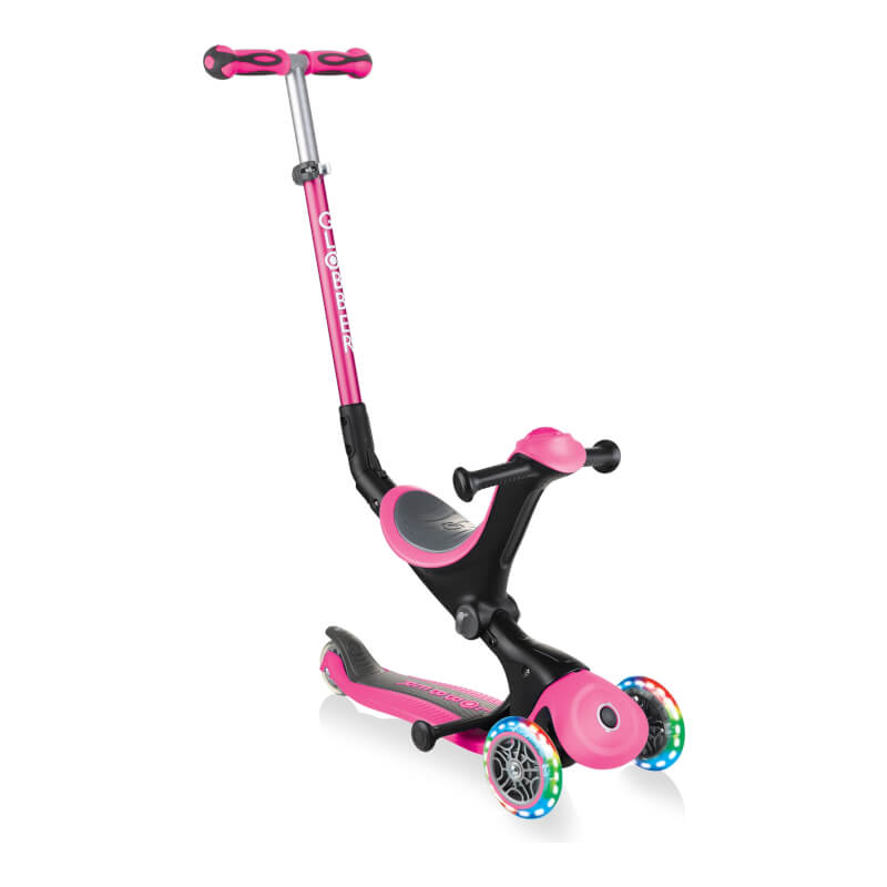Globber GO UP Deluxe Lights Scooter - Deep Pink