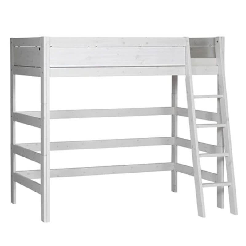 LIFETIME Kidsrooms High Bed with Slanted Ladder 90x200cm - Whitewash