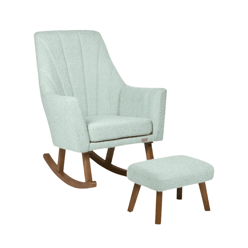 Tutti Bambini Jonah Luxe Rocking Chair & Footstool - Boucle Ocean Stone