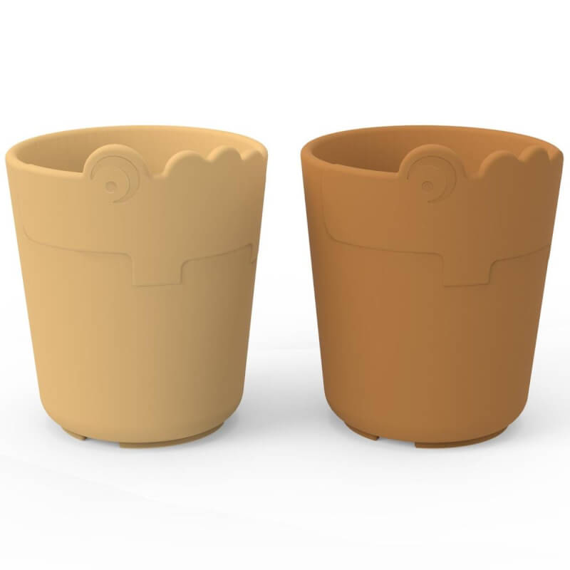 Done by Deer Kiddish Mini Mug 2-Pack - Croco - Mustard