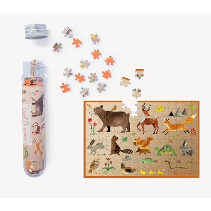 Moulin Roty Le Jardin du Moulin 150-Piece Mini Puzzle - Forest Animals 10x15cm