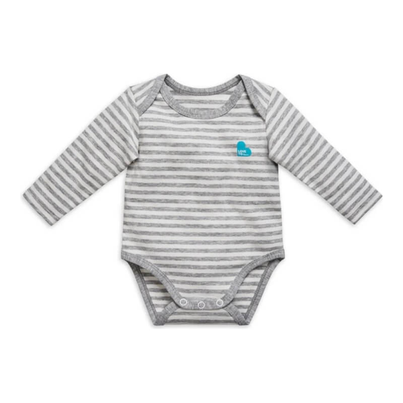 Love to Dream Long Sleeve Bodysuit - Stripe Grey - 1.0 Tog