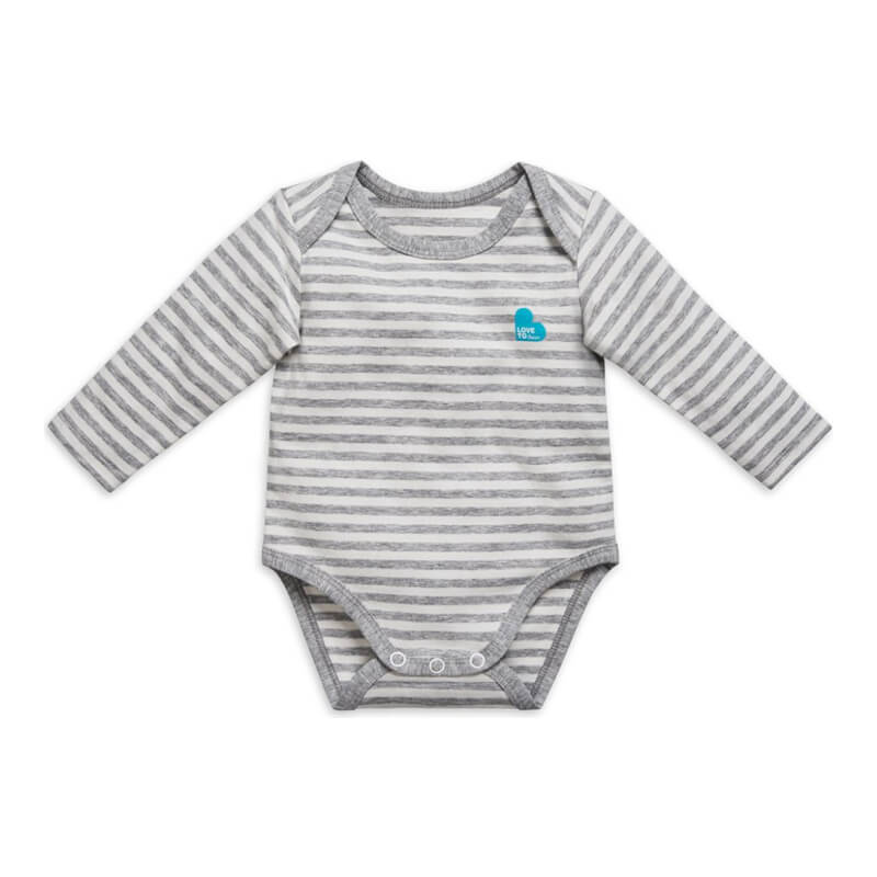 Love to Dream Long Sleeve Bodysuit - Stripe Grey - 1.0 Tog - 3-6 months