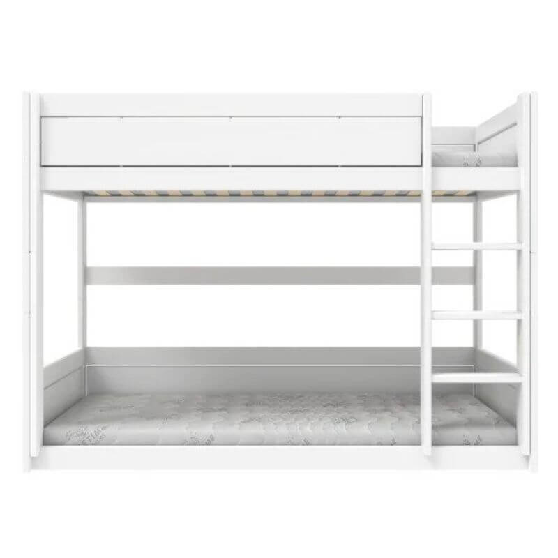 LIFETIME Kidsrooms Low Bunk Bed with Straight Ladder 90x200cm - White
