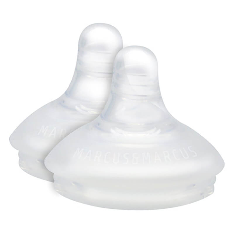 Marcus & Marcus Natural Feeding Nipple 2-Pack - Slow Flow 0m+