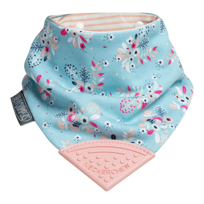 Cheeky Chompers Neckerchew Teething Dribble Bib - Botanical Bloom