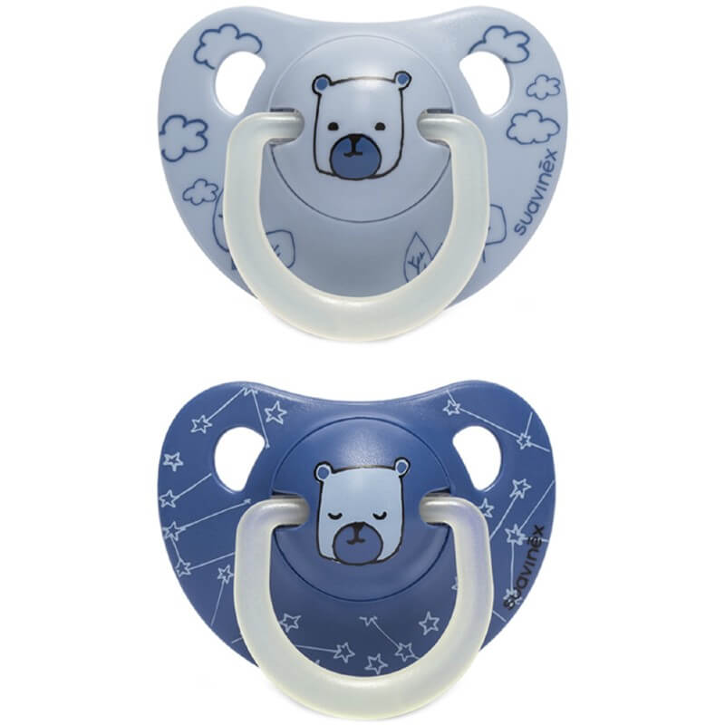 Suavinex Night & Day Anatomical Silicone Soother - 6-18m (2-Pack) - Bear