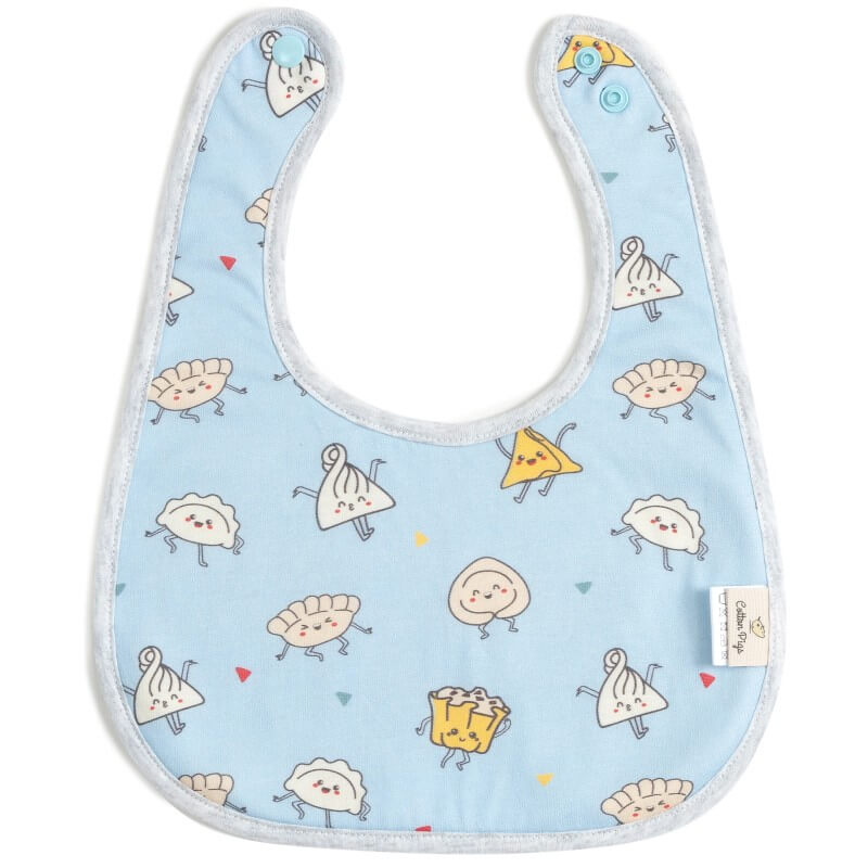Cotton Pigs Organic Reversible Bib - Dancing Dumplings