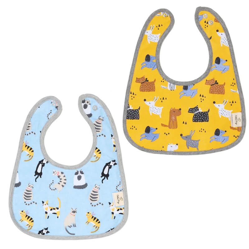 Cotton Pigs Organic Reversible Bib Set - Dogs/Cats