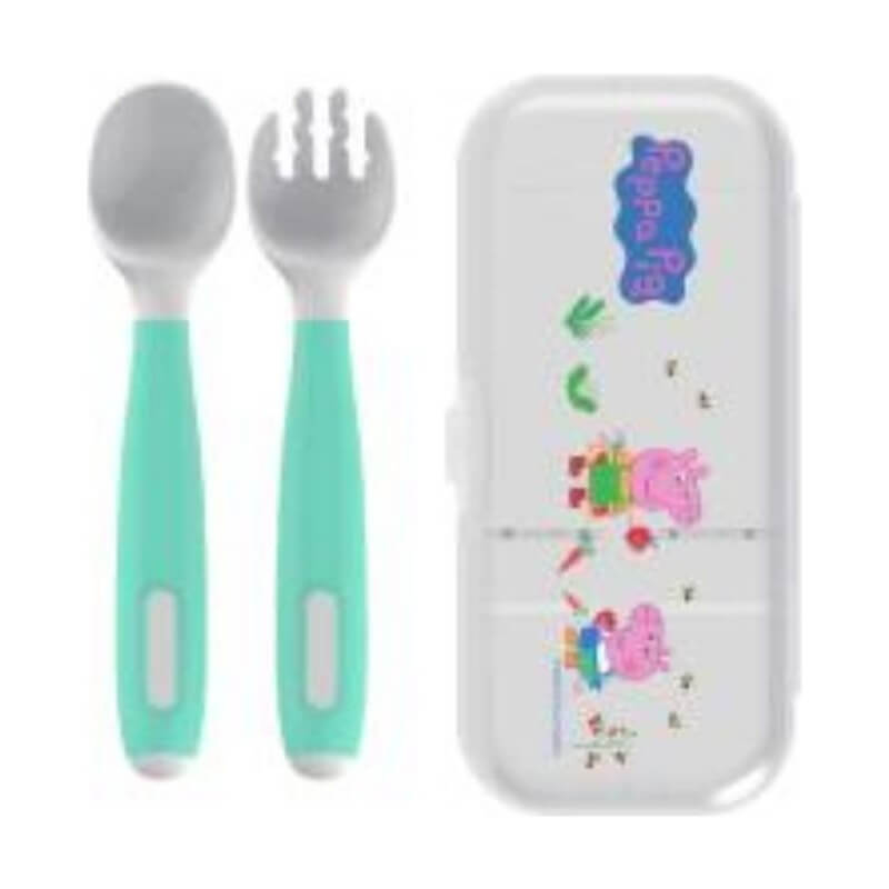 Parents League Peppa Pig Bendable Fork & Spoon with Storage Case - Green