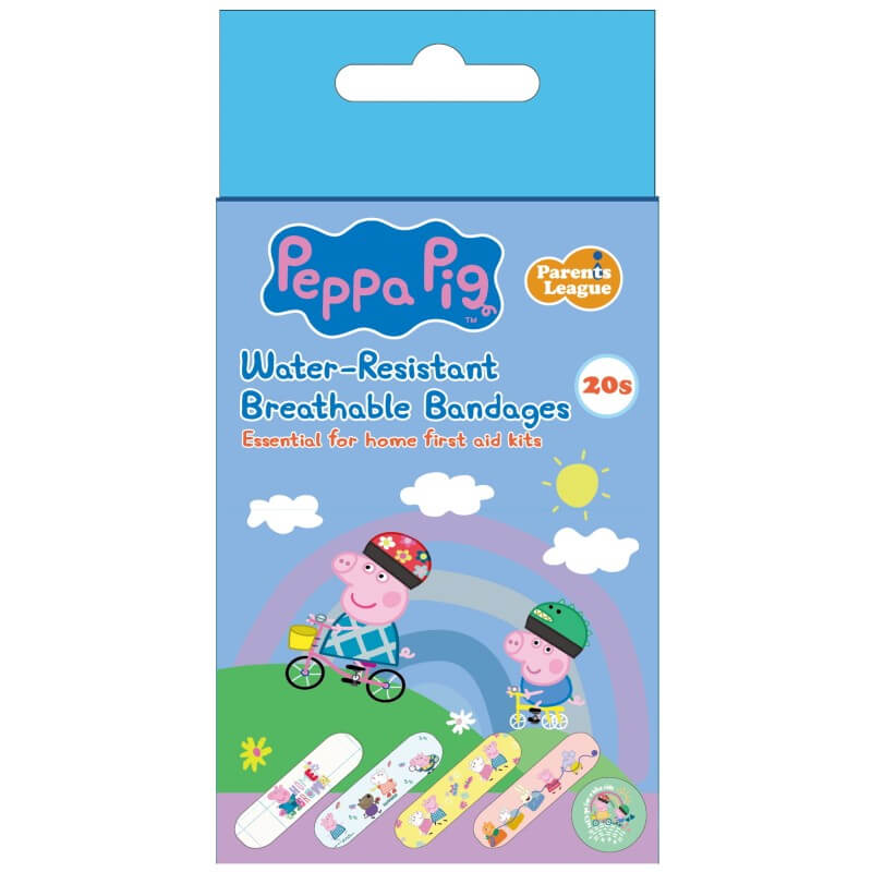 Parents League Peppa Pig Water-Resistant Breathable Bandages 20s