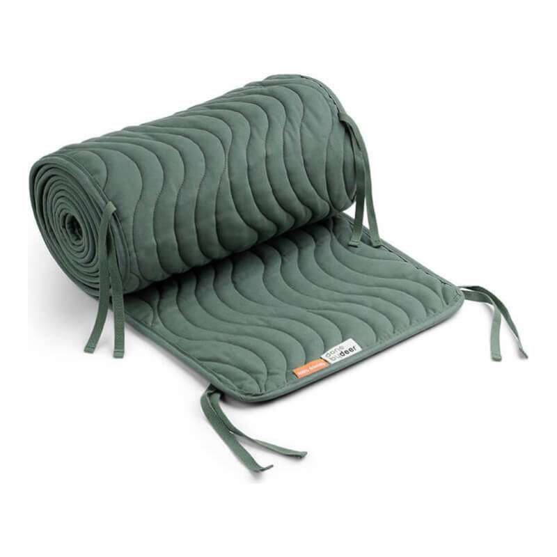 Done by Deer Quilted Bed Bumper with Strings - Waves - Green