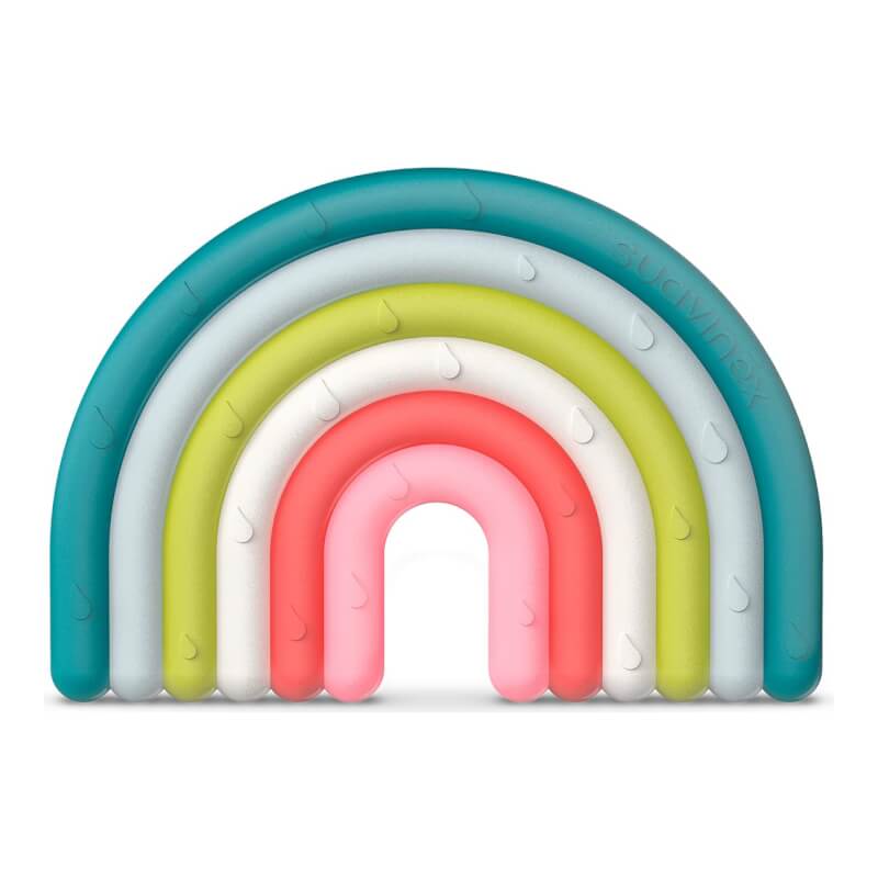 Suavinex Rainbow Silicone Teething Ring - Multicolor