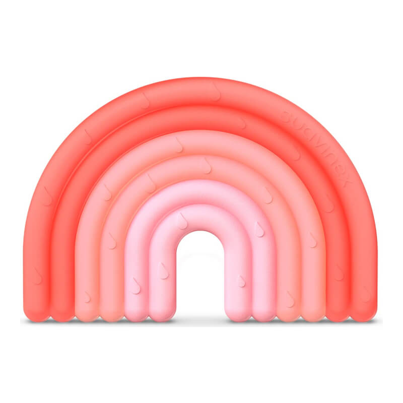 Suavinex Rainbow Silicone Teething Ring - Pink