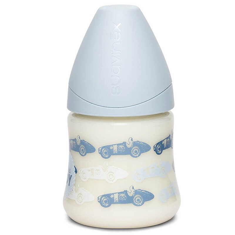 Suavinex Rose Et Bleu Bottle 150ml with Anatomical Silicone Teat - Size 1S - Slow Flow 0-6m - Powder Blue