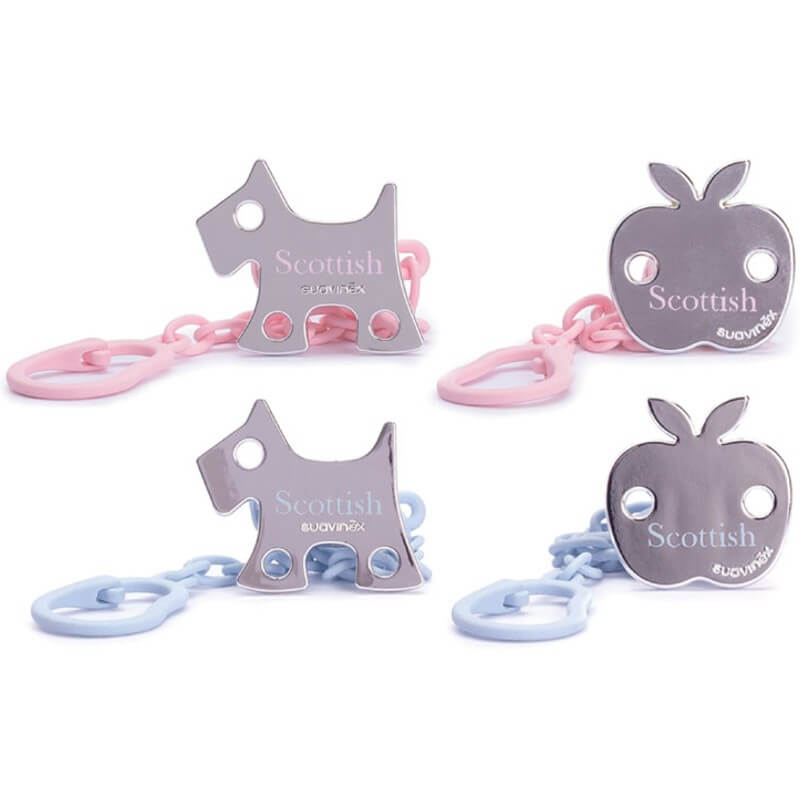 Suavinex Rose Et Bleu Jewel Soother Clip - Scottish