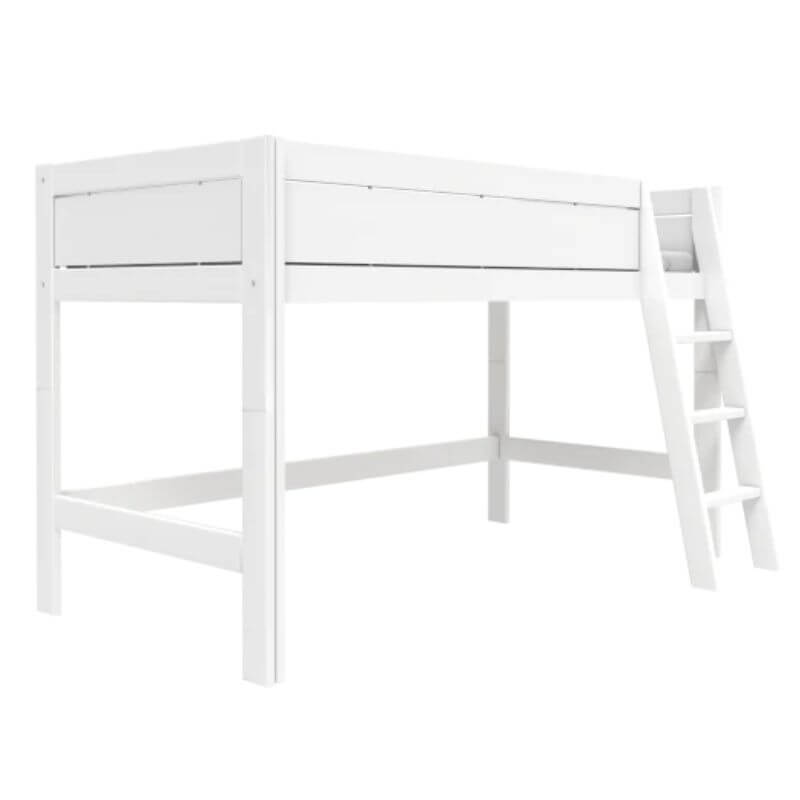 LIFETIME Kidsrooms Semi High Bed with Slanted Ladder 90x200cm - White